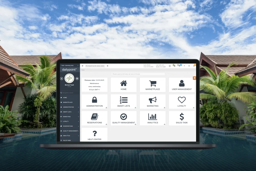 Artificial intelligence-supported hotel customer relationship management solution dailypoint<sup>™</sup> CRM