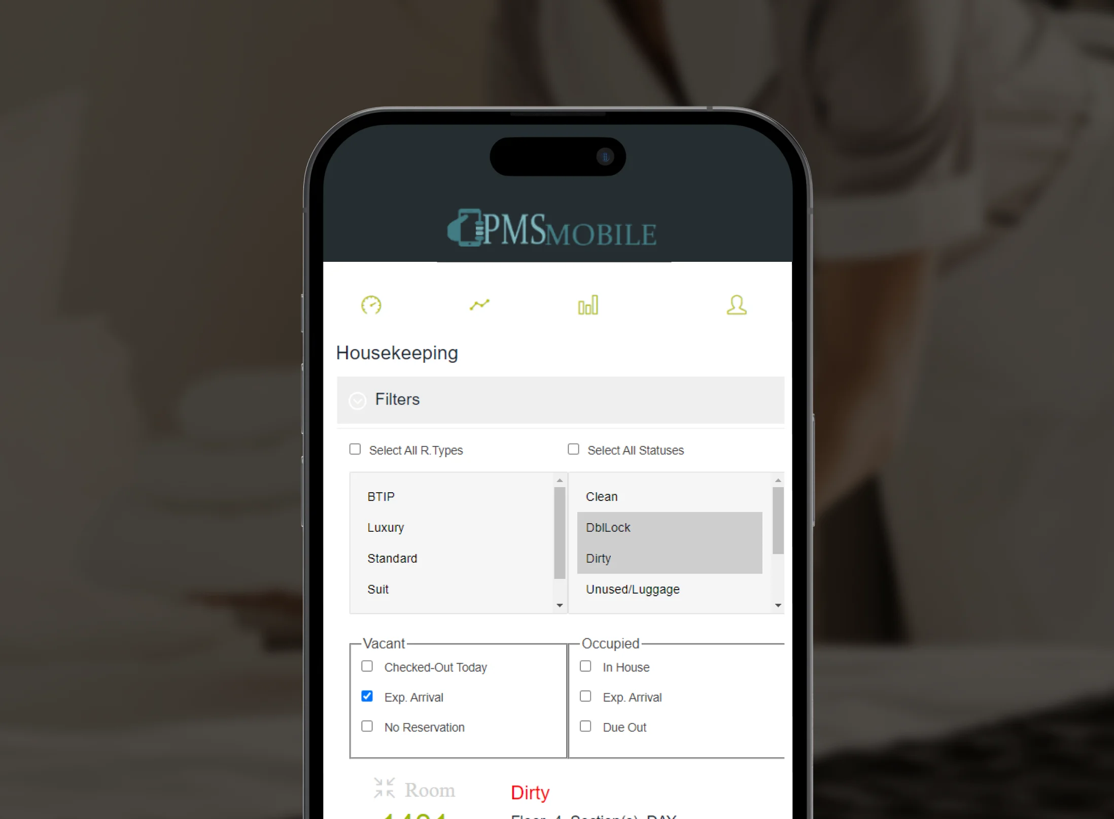 PMS Mobile hotel management application